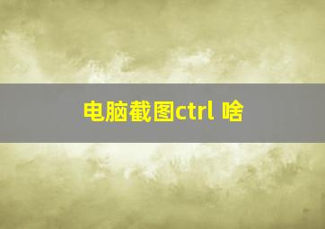 电脑截图ctrl 啥